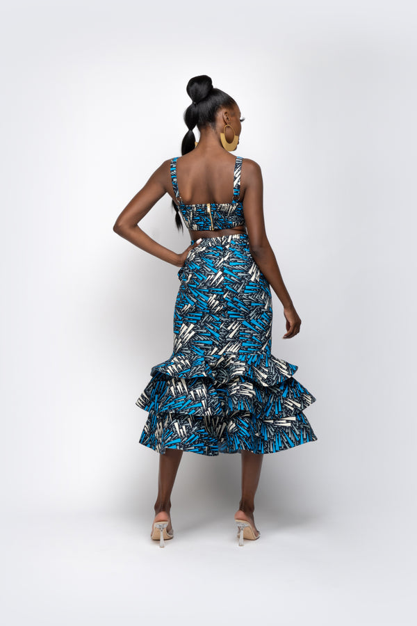 IBORO African Print Tube Crop Top