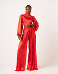 SAMIAH LONG SLEEVE BACK TIE CROP TOP