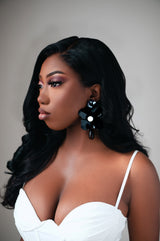 FLOWER earrings in Black