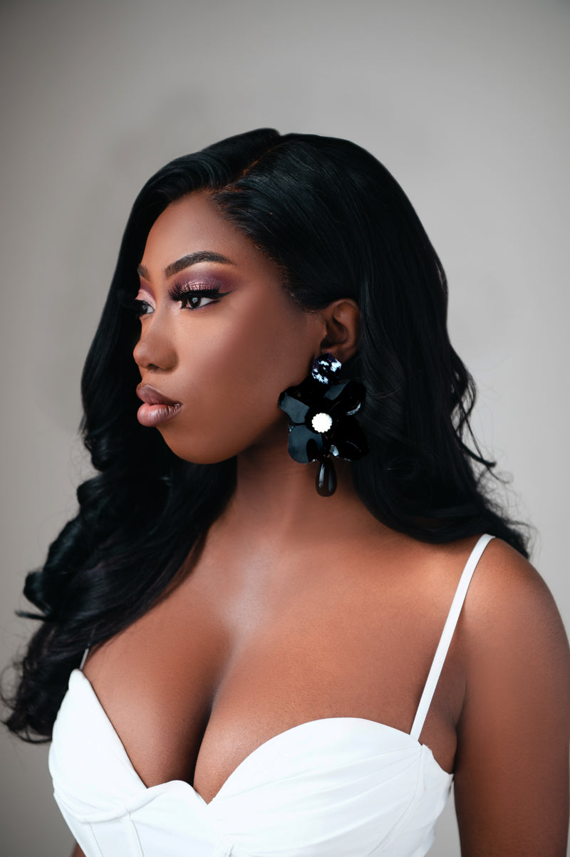 FLOWER earrings in Black