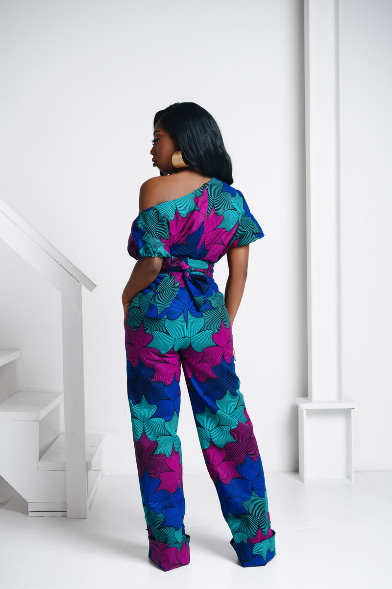 ZURI African print One Shoulder jumpsuit (3 LENGTH)