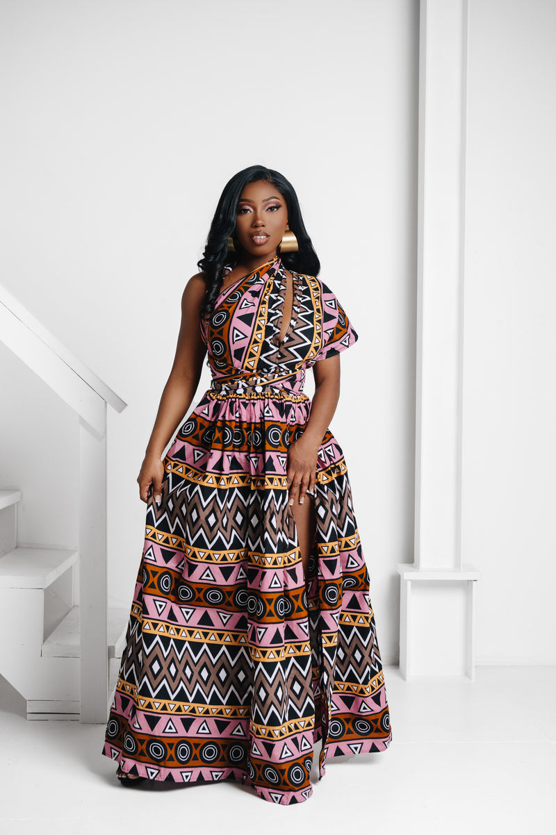 TUKE African print Maxi Infinity dress