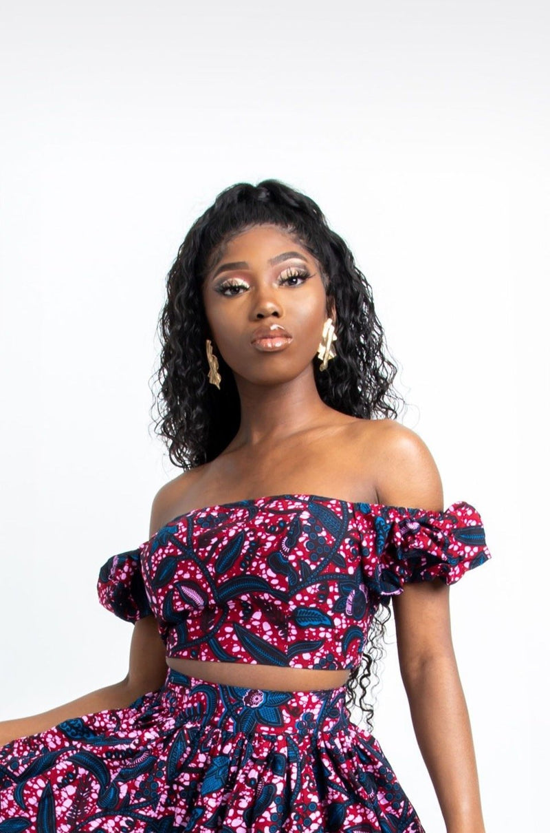 LAMI African Print Crop Top crop Tops ofuure 