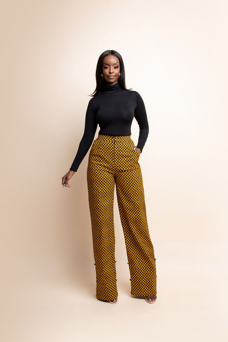 African print hotsell high waist pants