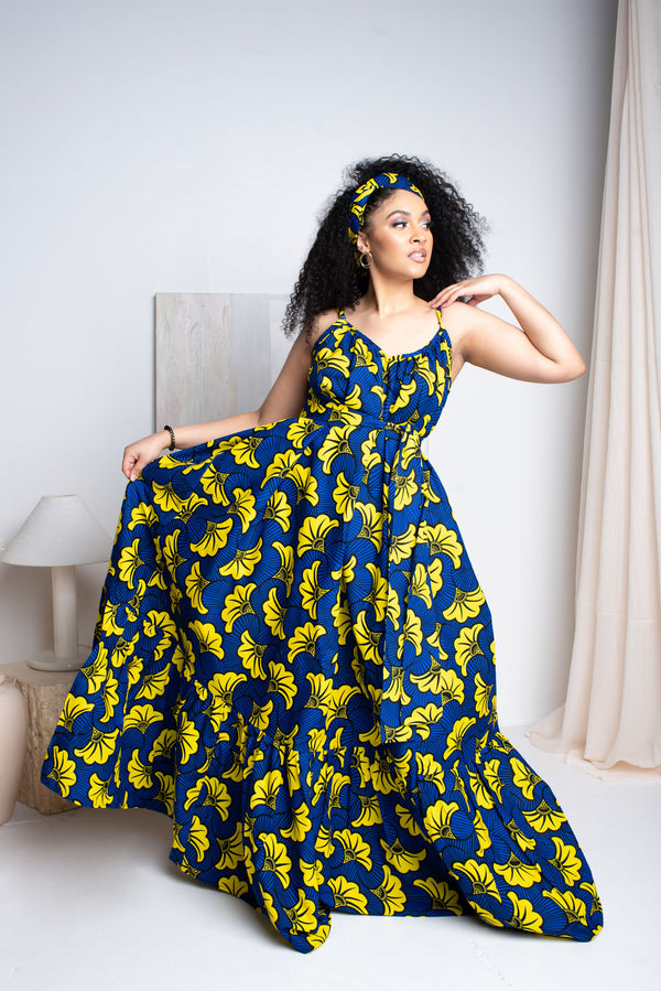 OKORIE African print Summer Maxi dress