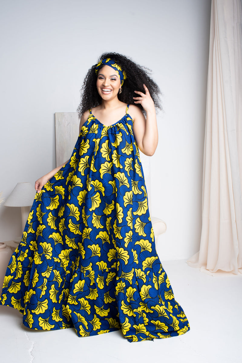 OKORIE African print Summer Maxi dress