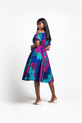 ZURI African Print One-shoulder Midi Dress