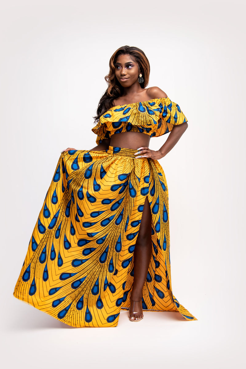YEMI African Print Maxi Skirt