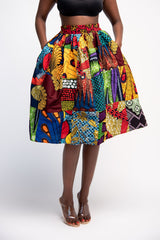NANA PATCHWORK Midi Skirt