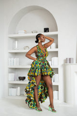 LINDA African Print Hi-low Infinity Dress