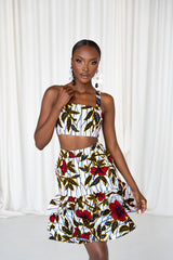 LOLA African Print Layered Mini Skirt