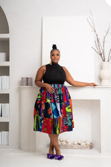NANA PATCHWORK Midi Skirt