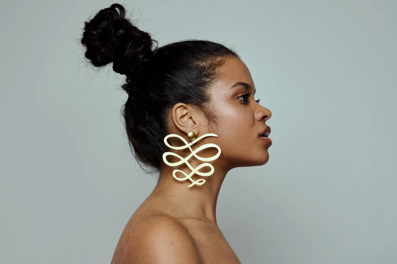 GOLD Squiggle Style Earrings