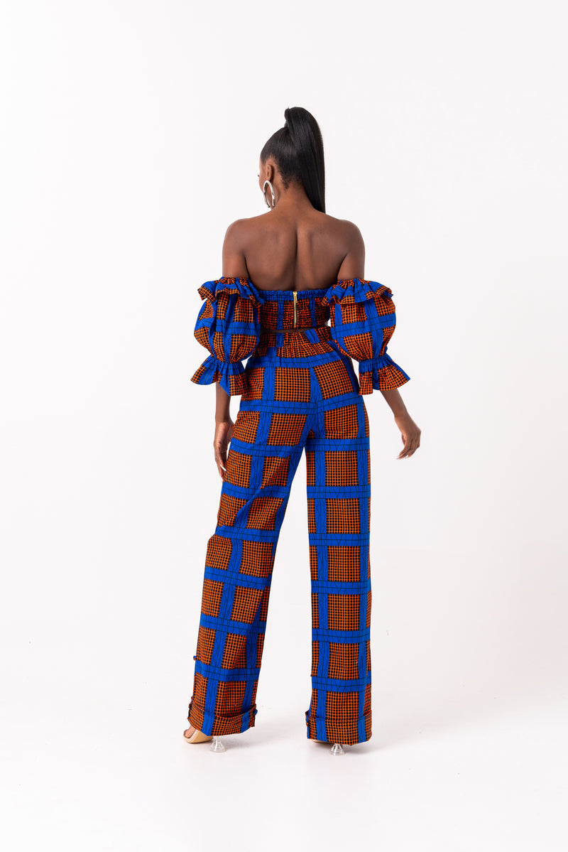 ADEBOLA African Print high waist trousers ( 3 LENGTH)